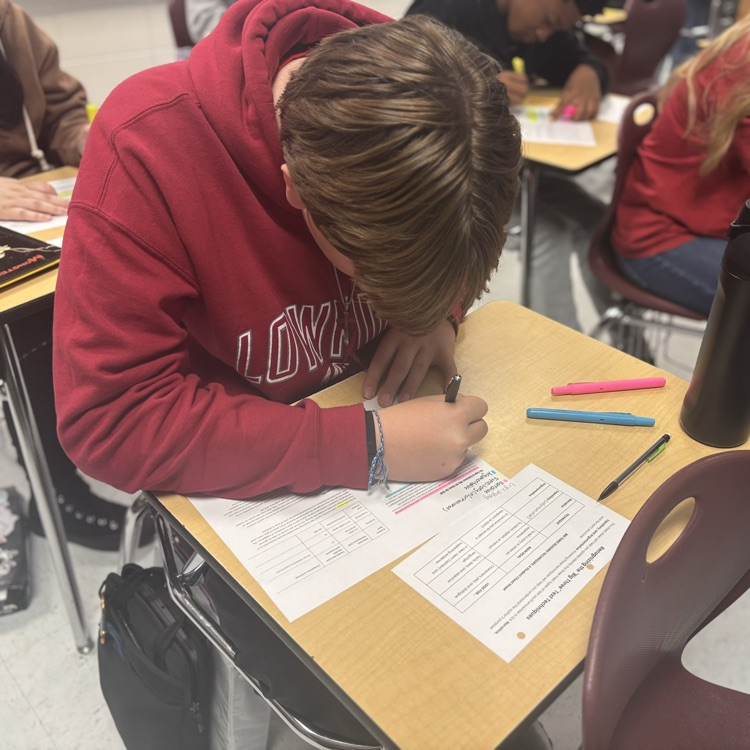 students analyzing text techniques 
