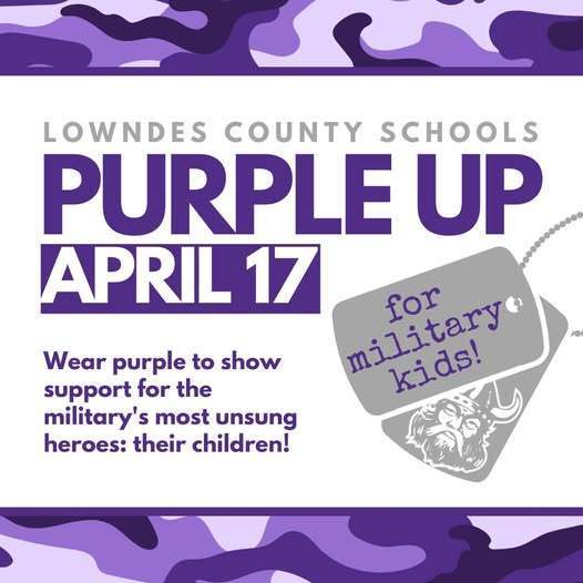 Purple Up April 17 for military students