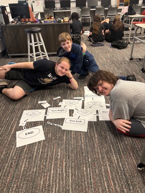 Students working on project