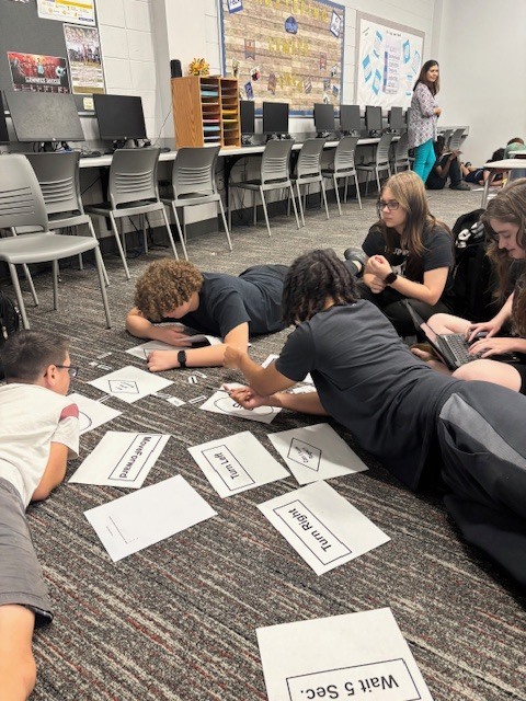 Students working on project