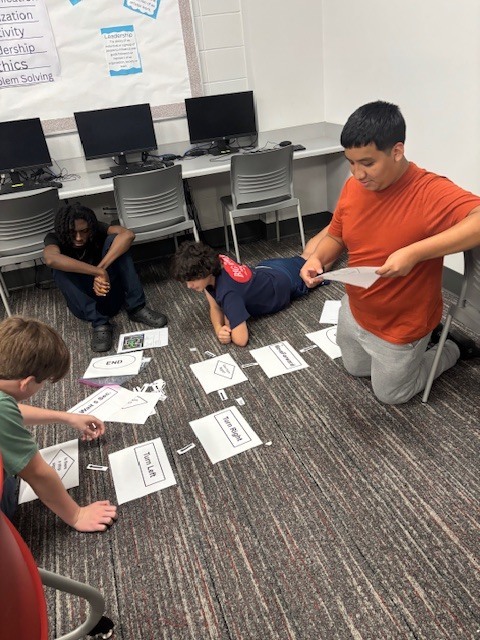 Students working on project