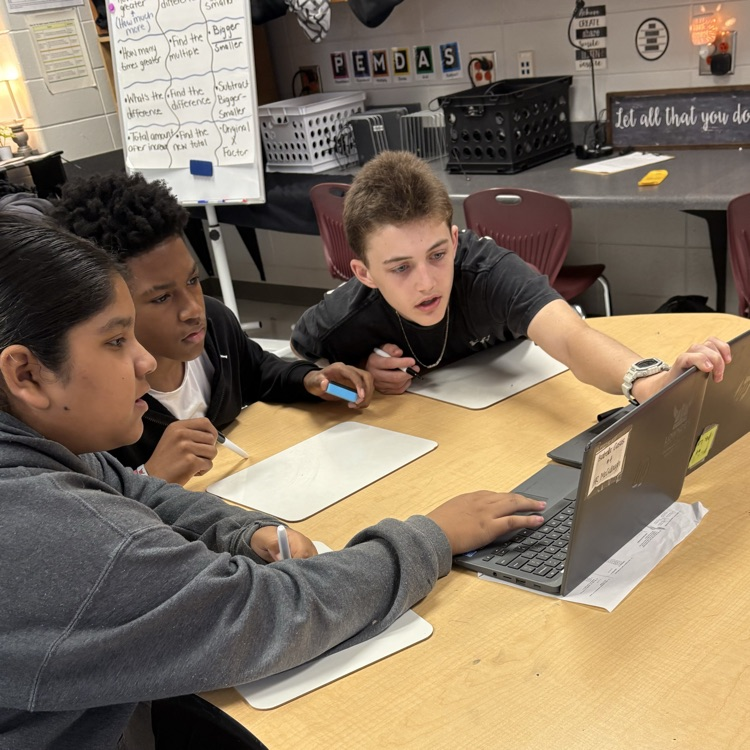 students working together on math 