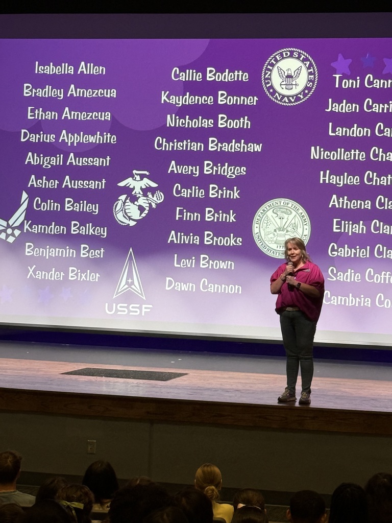 Principal Pearson speaking at the assembly