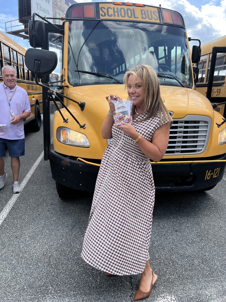 Teacher with a gift bag