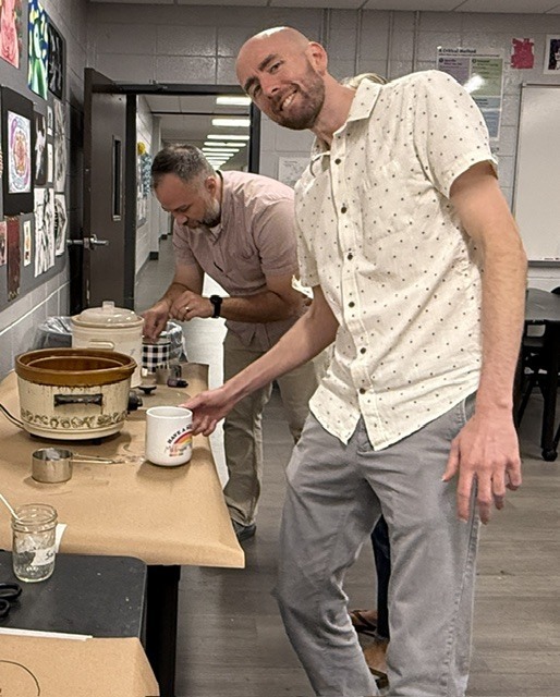 teachers at the      coffee and hot chocolate bar