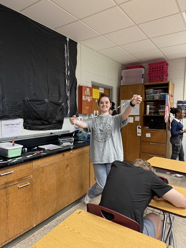 Student with a paper chain
