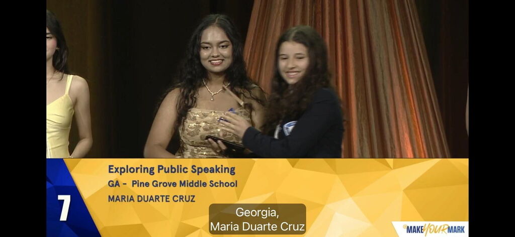 Maria Duarte Cruz at FBLA Convention placing in Public Speaking