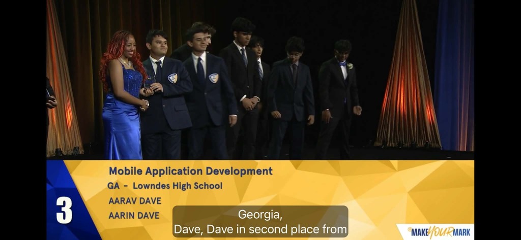 Dave brothers placing 3rd in Moble App  Development