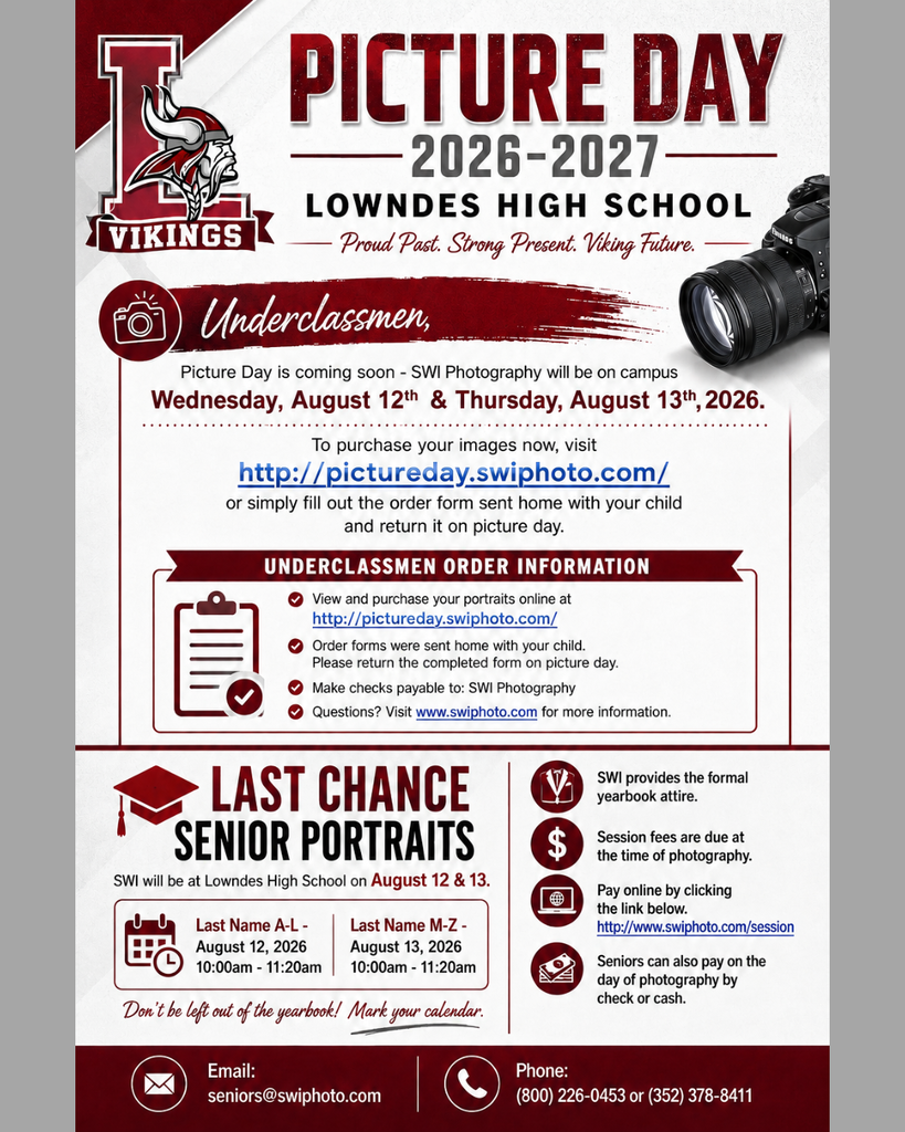 Picture Day info for August 12th and 13th