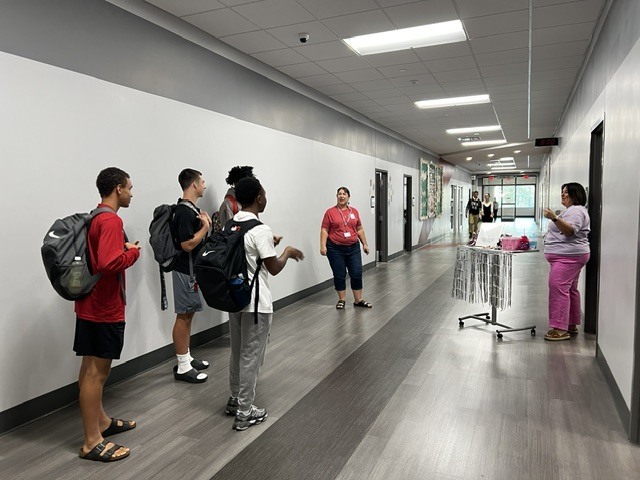 Students preparing to show their best dance moves