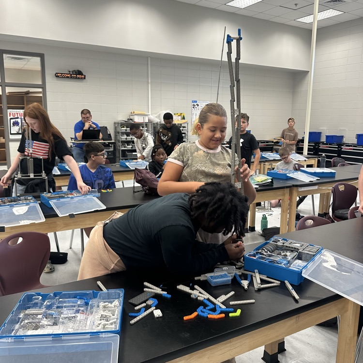 students building towers