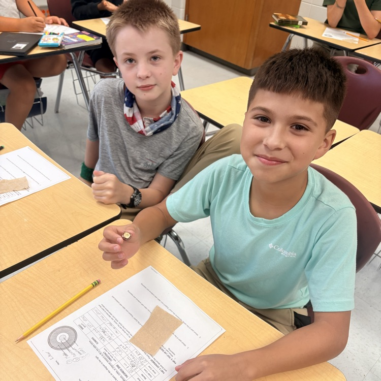students doing Earth layers activity