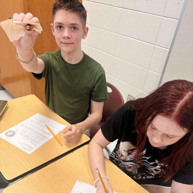 students doing Earth layers activity