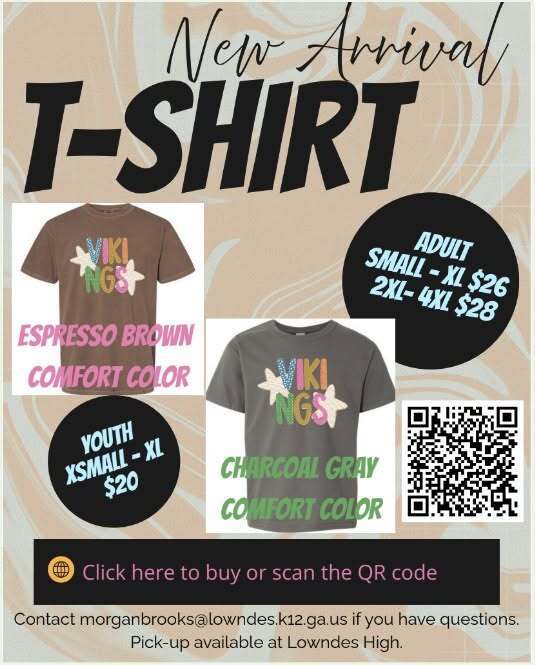 Colorful T-shirt flier with QR code for ordering