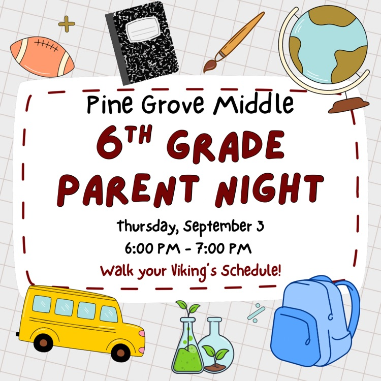 6th grade parent night flyer (info in caption)