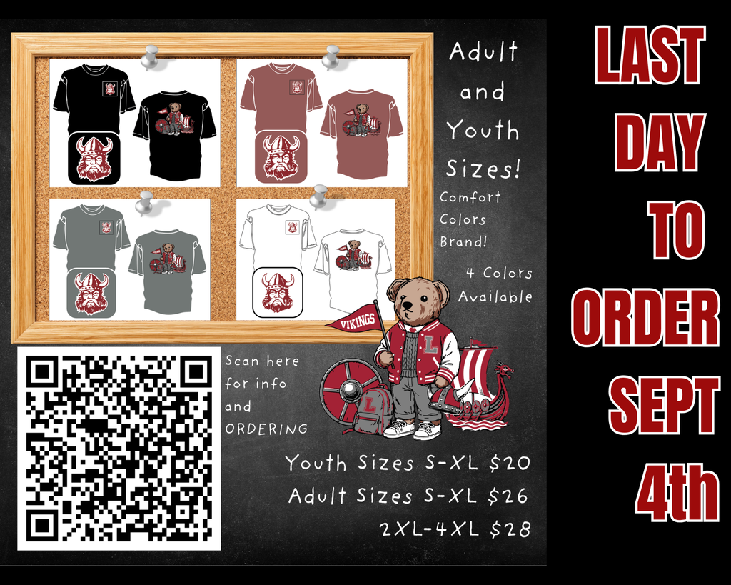 Last Day to Order is September 4th