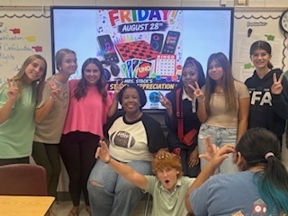 Ms. Stack with her students
