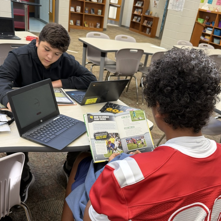 students in the library