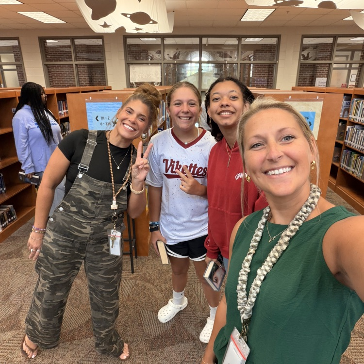 students in the library