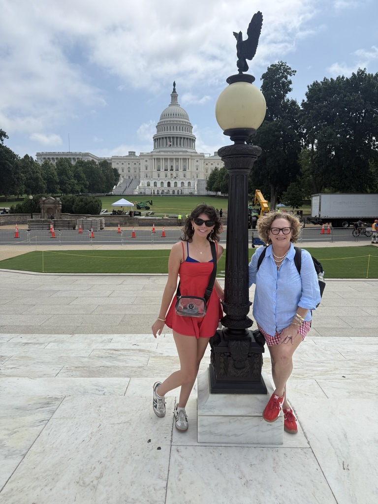 Mrs. Nelson and Braylin in front of the Capitol