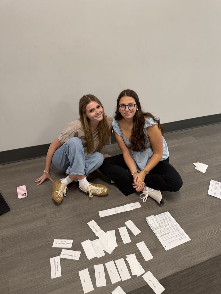 Students working together on citations