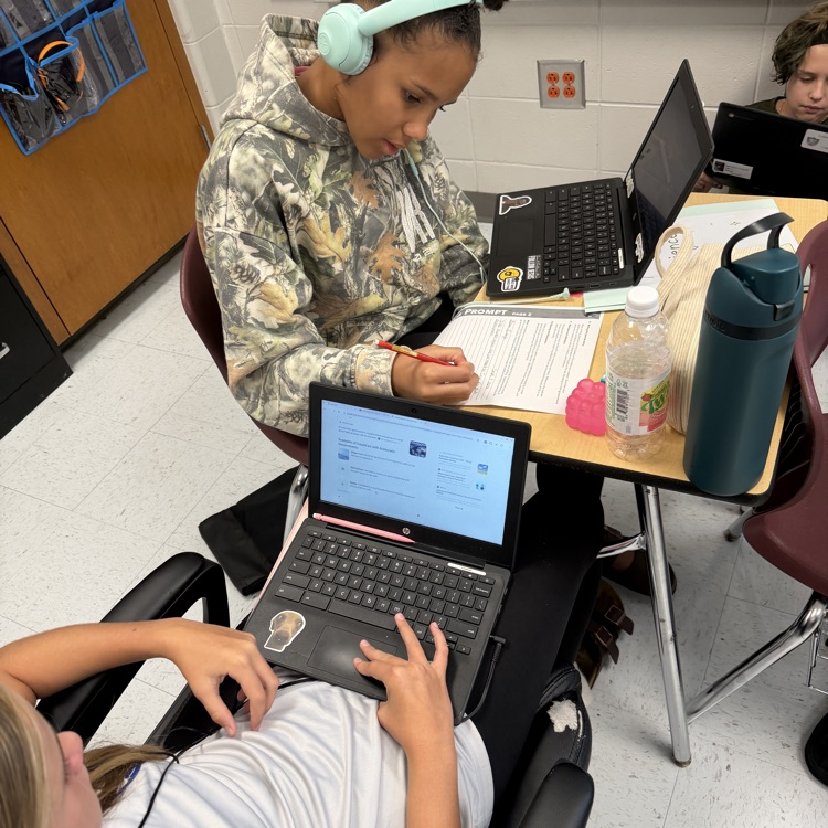 students writing