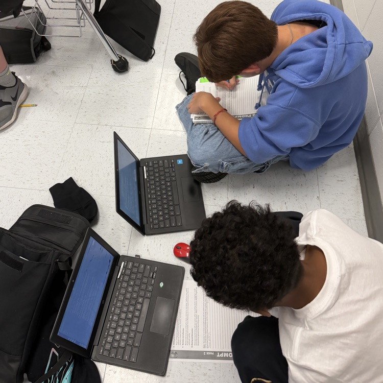 students writing