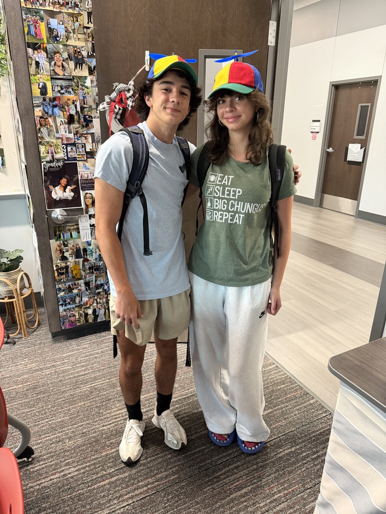 Students in twister hats