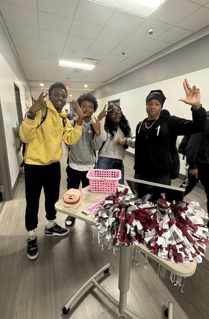 Students doing a Viking cheer