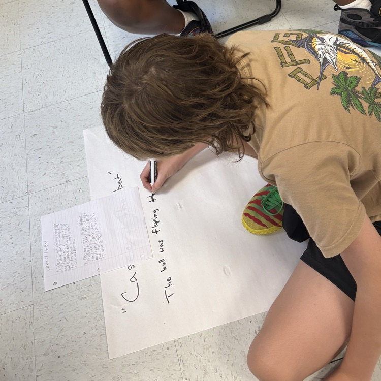 students working with poem 