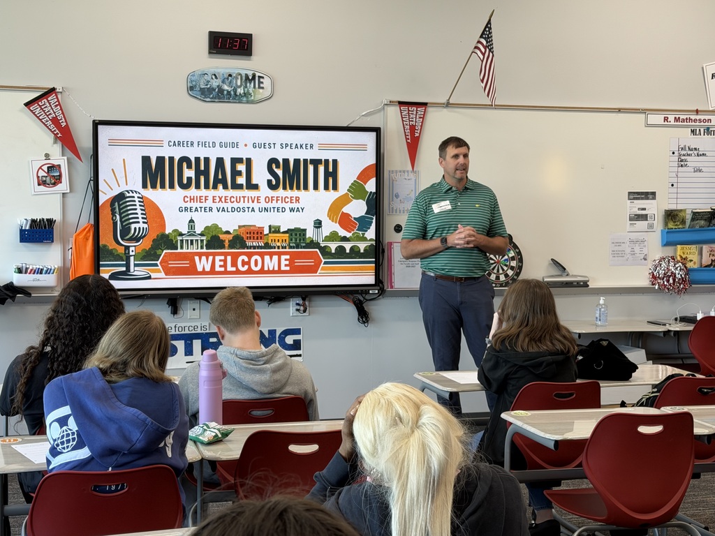 Michael Smith from Greater Valdosta United Way speaking to students