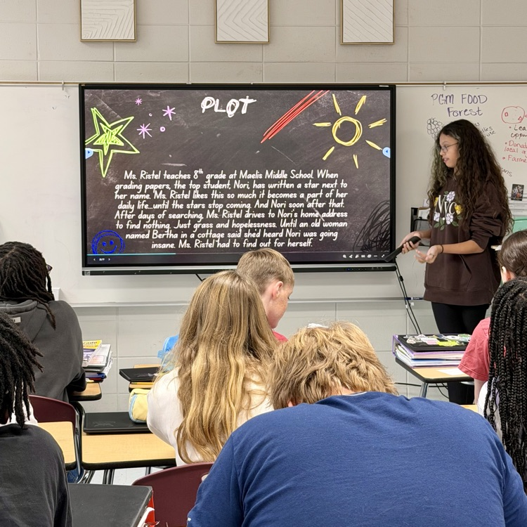 student presenting narrative  