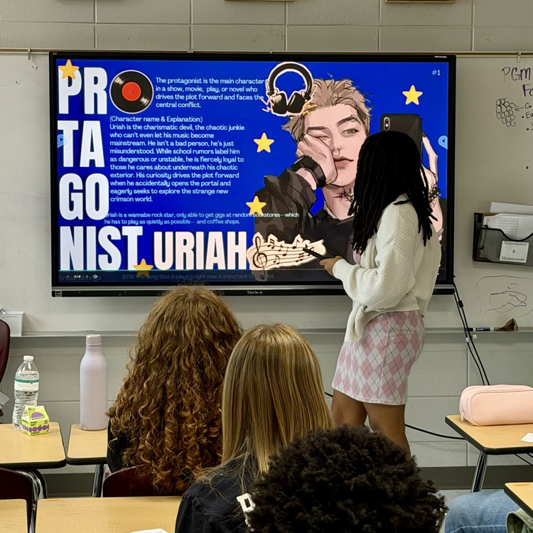 student presenting narrative  