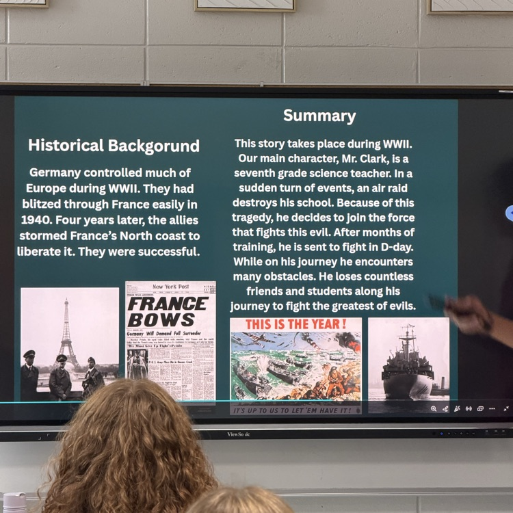 student presenting narrative  