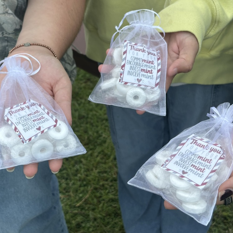 passing out small gift