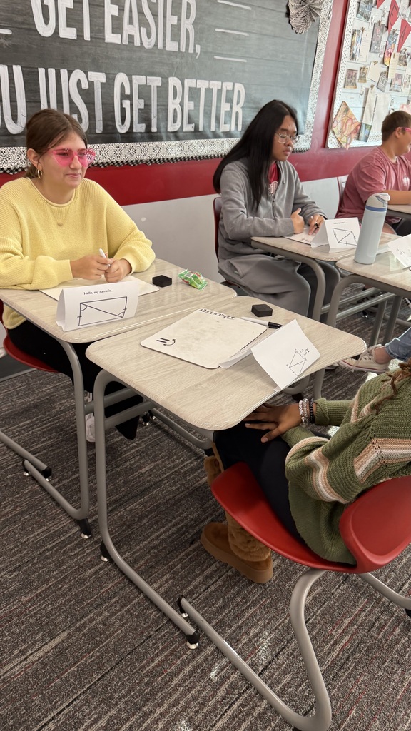 Students participating in Congruent Triangle review through a "Speed Dating" type game.