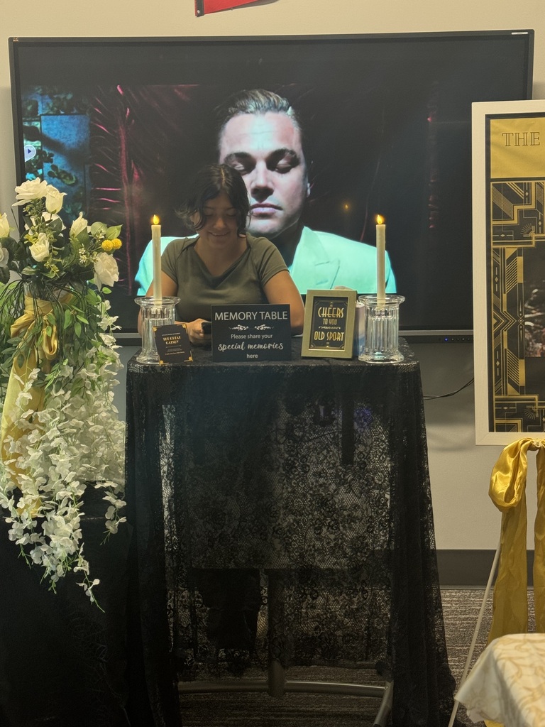 Student delivering an eulogy at the Gatsby celebration