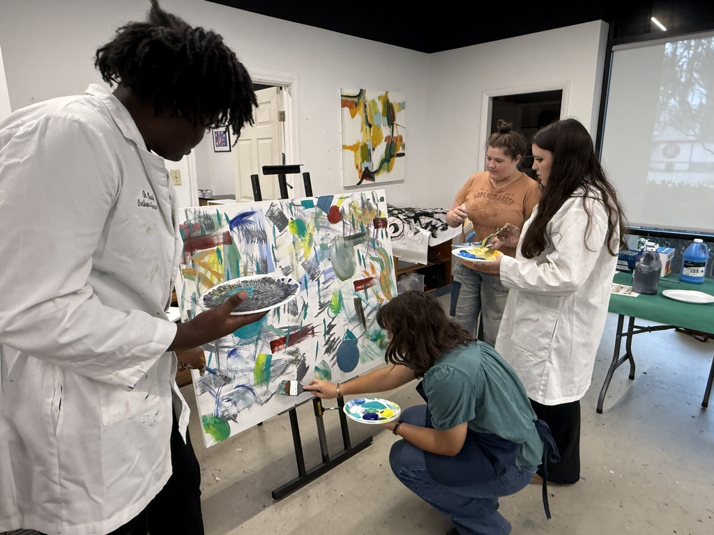 Students painting