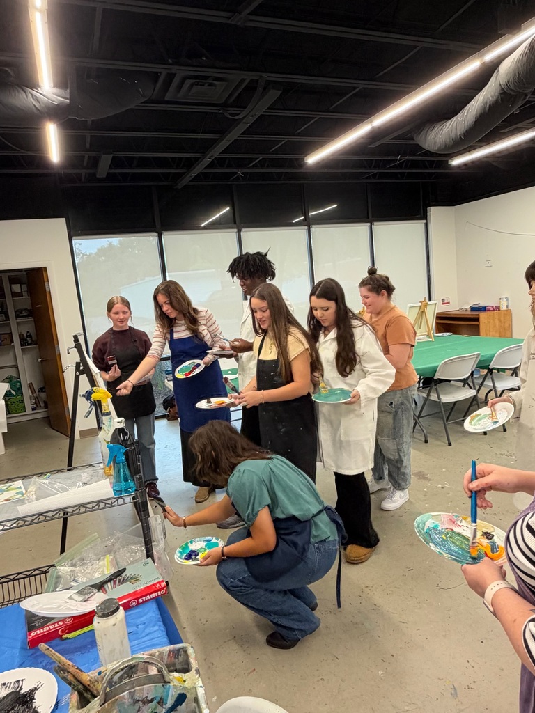 Students painting