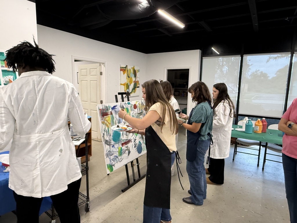 Students painting