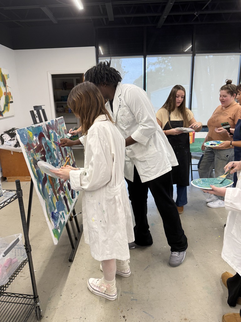 Students painting