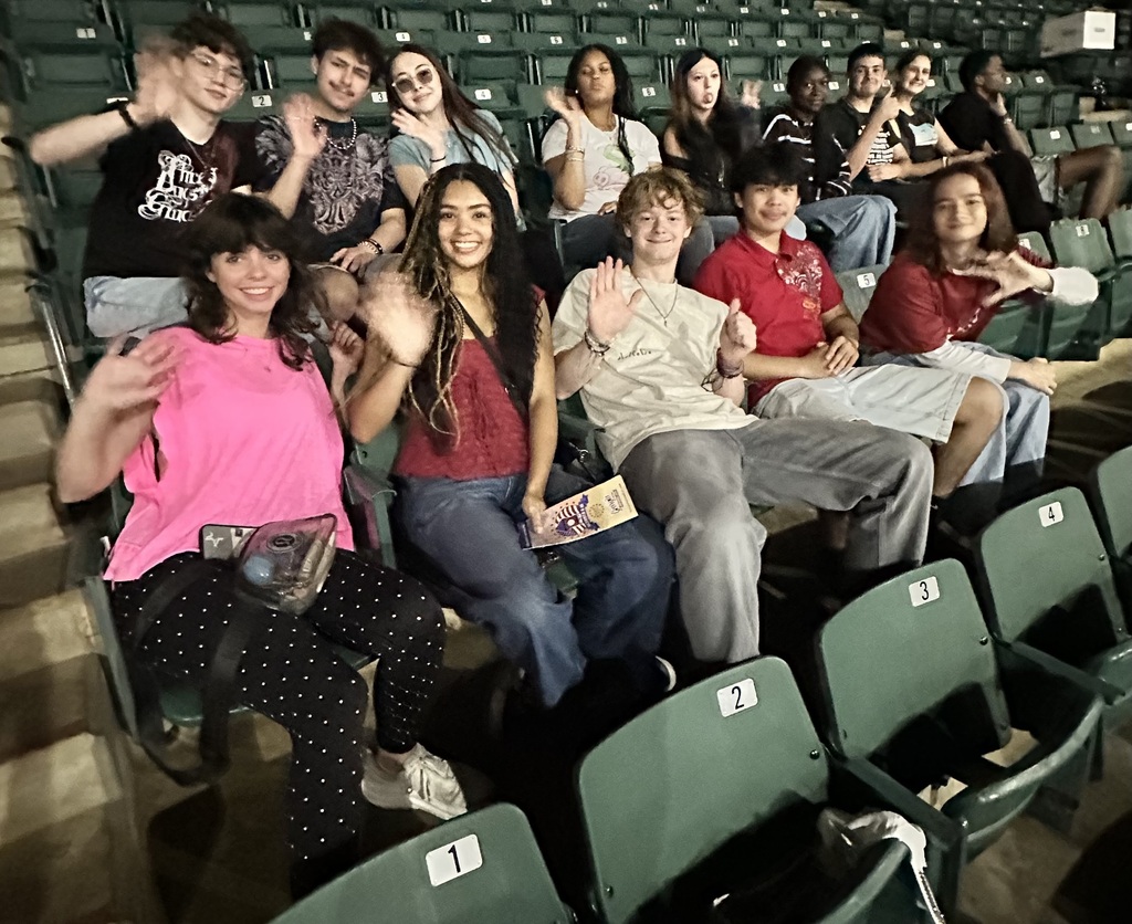 Students seated in the arena 