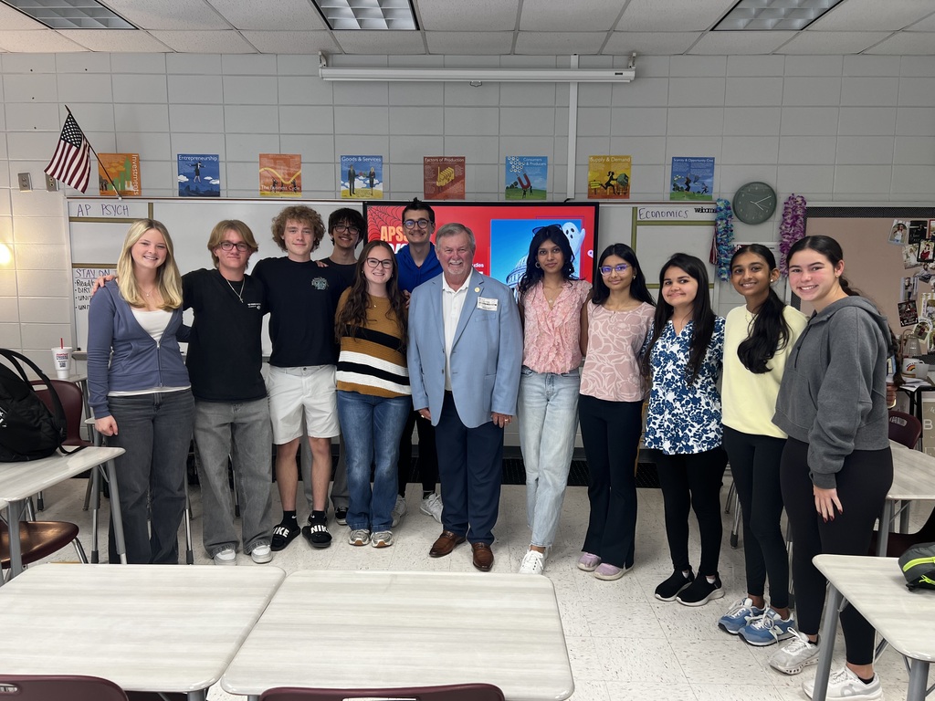 Students in classroom with Chairman Slaughter