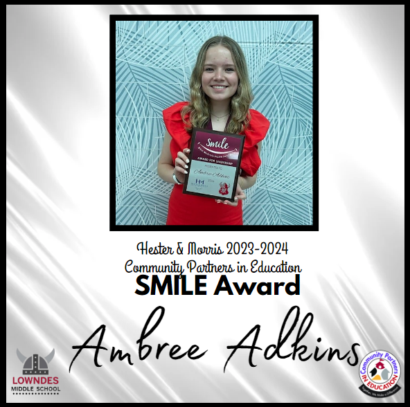SMILE award recipient, Ambree Adkins