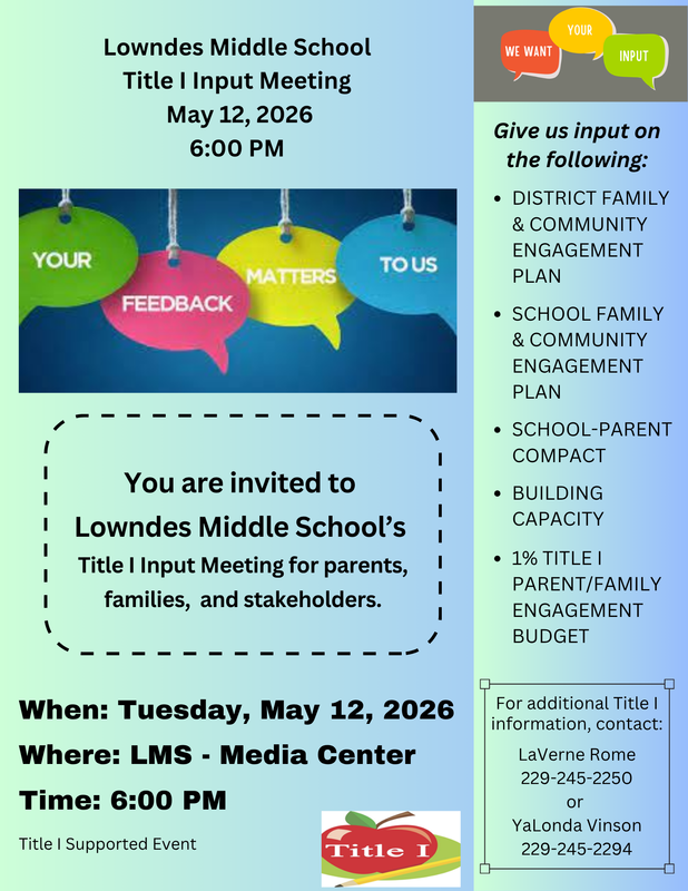 Title 1 Input Meeting Invite to Families