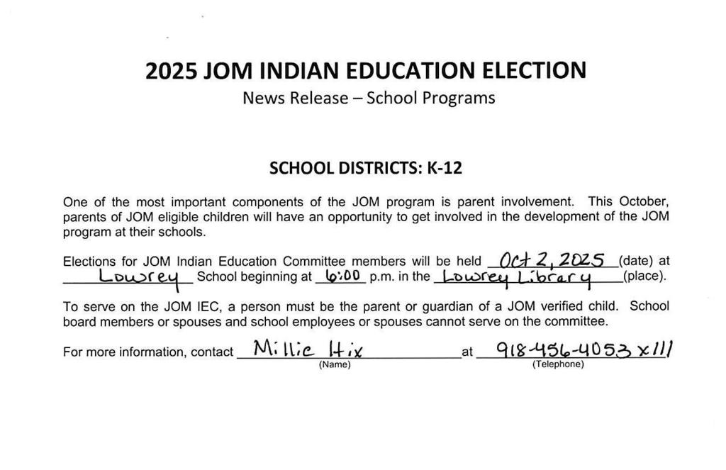 JOM Election 2025 Oct 2