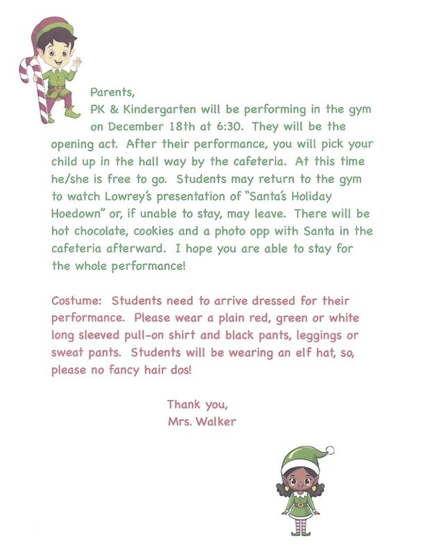 PK & Kdg Christmas Program