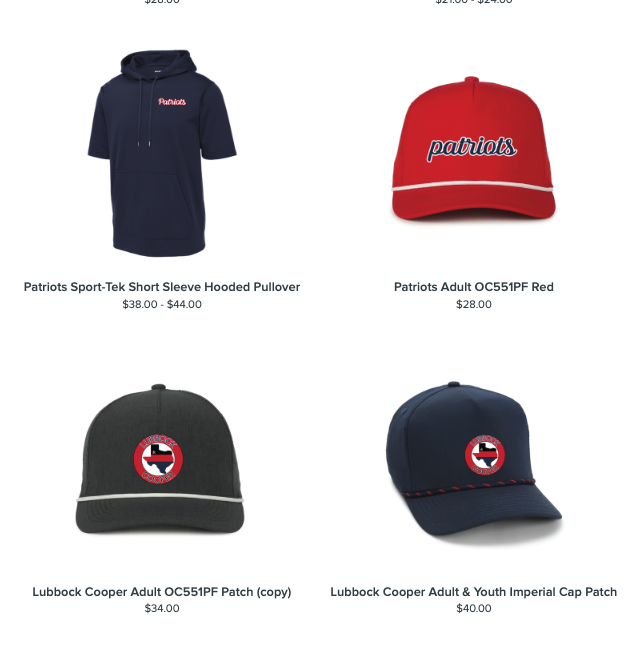 merch page