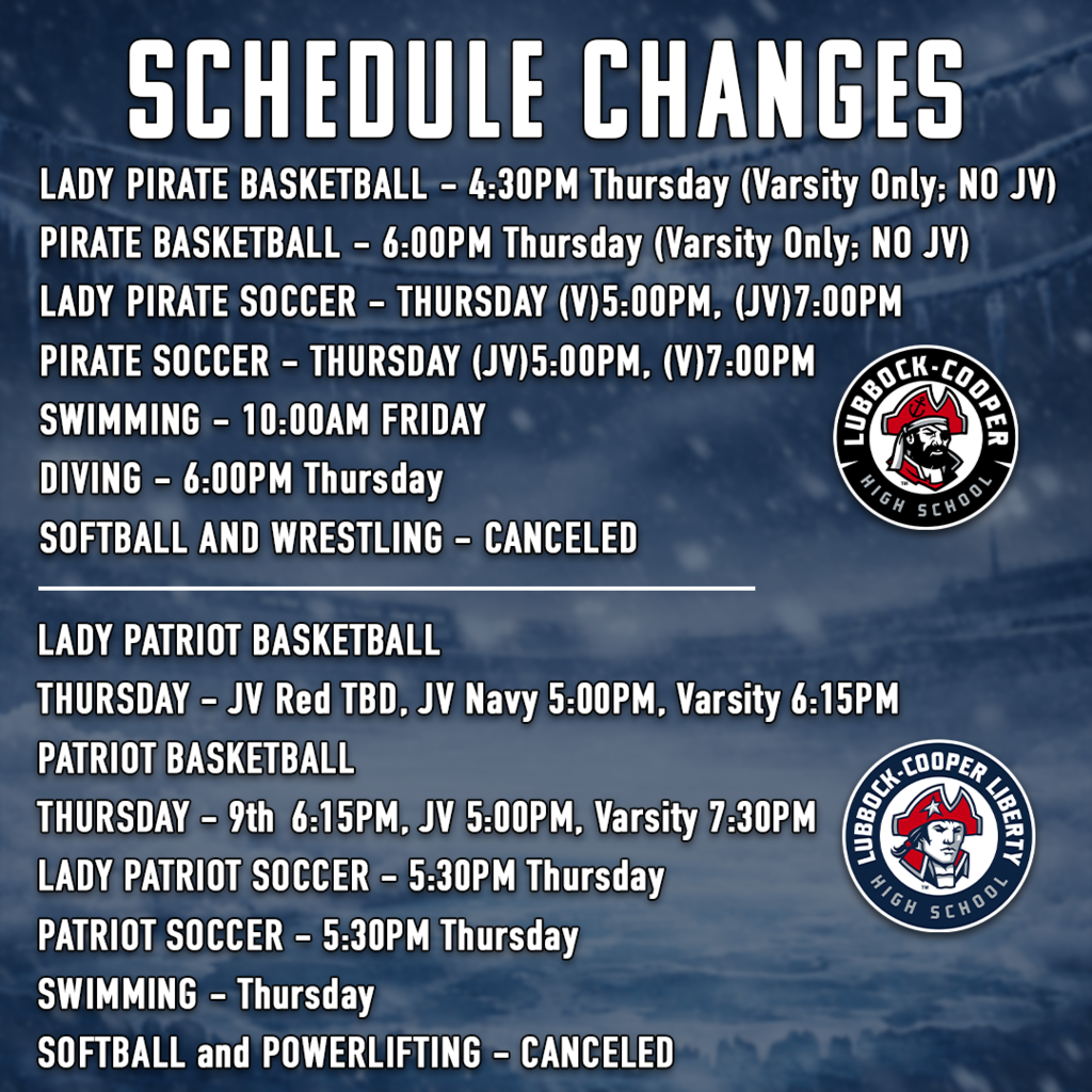 Athletic Schedule Adjustments