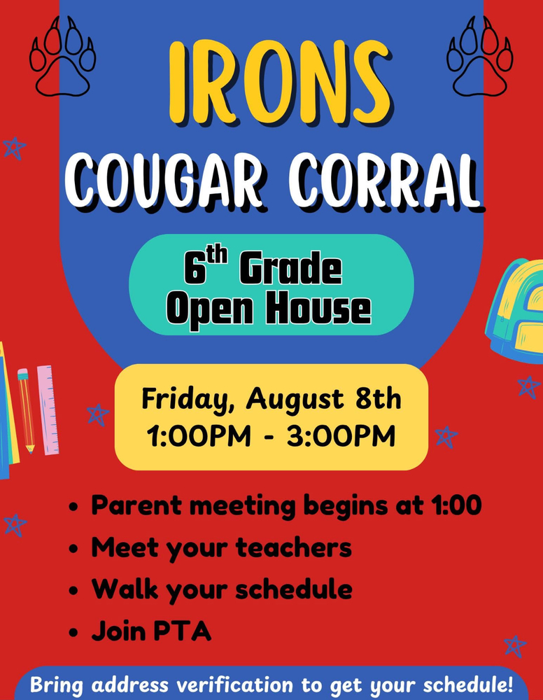 6th Grade Open House flyer